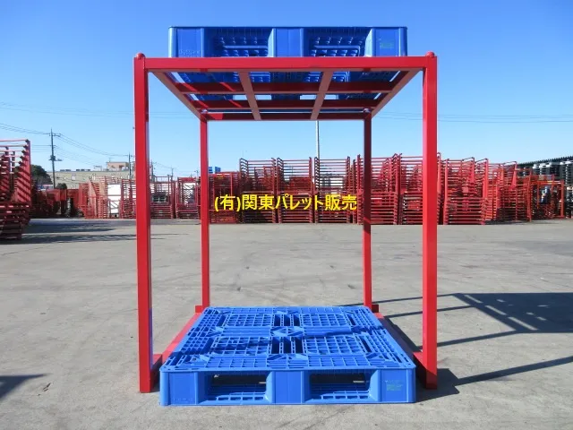 11パレット用の中古ネステナー（パレットラック中古）高さ1500の単体使用例です(有)関東パレット販売