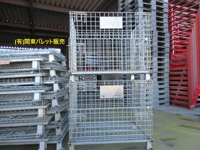 中古メッシュパレット格安-メッシュピッチ50×50　2段重ねできます(有)関東パレット販売